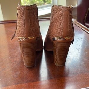 Coach bootie Elegant Brown Woven Ankle Boots